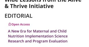 A New Era for Maternal and Child Nutrition Implementation Science Research and Program Evaluation